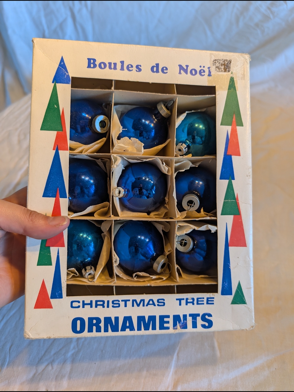 2/40$ Vintage Mercury Blue Christmas Ball Ornaments by Vintage